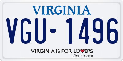VA license plate VGU1496