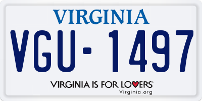 VA license plate VGU1497