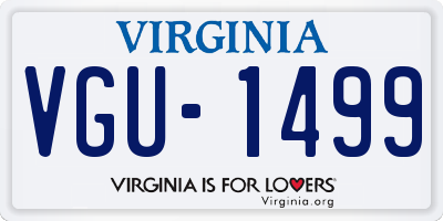 VA license plate VGU1499