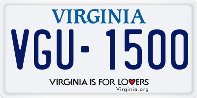 VA license plate VGU1500