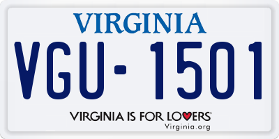 VA license plate VGU1501