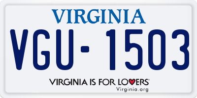 VA license plate VGU1503
