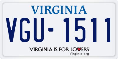 VA license plate VGU1511