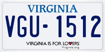 VA license plate VGU1512