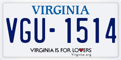 VA license plate VGU1514