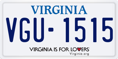 VA license plate VGU1515