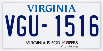 VA license plate VGU1516