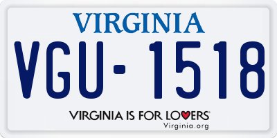 VA license plate VGU1518