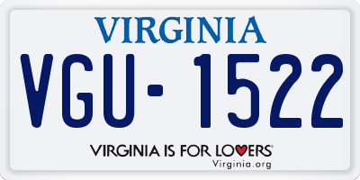 VA license plate VGU1522
