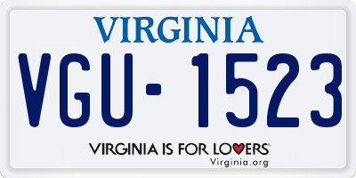 VA license plate VGU1523