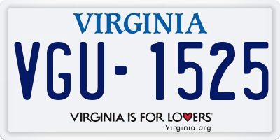 VA license plate VGU1525