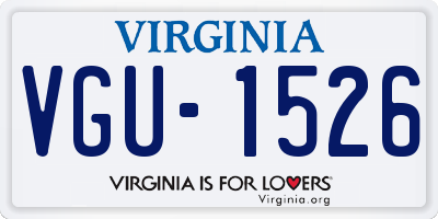VA license plate VGU1526