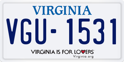 VA license plate VGU1531