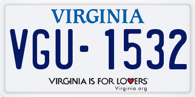 VA license plate VGU1532