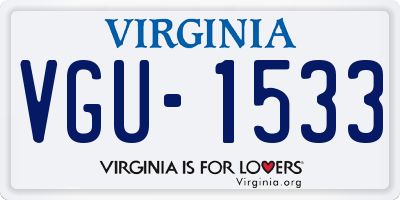 VA license plate VGU1533