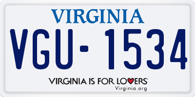 VA license plate VGU1534