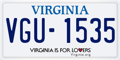 VA license plate VGU1535