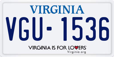 VA license plate VGU1536