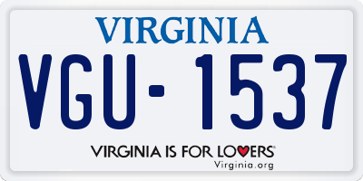 VA license plate VGU1537