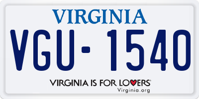 VA license plate VGU1540