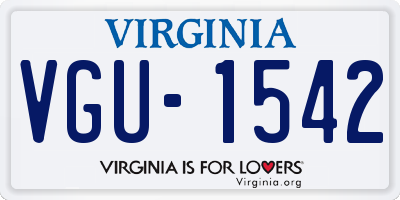 VA license plate VGU1542