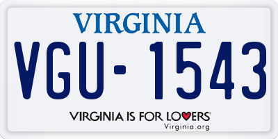 VA license plate VGU1543