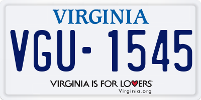 VA license plate VGU1545