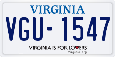 VA license plate VGU1547