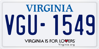 VA license plate VGU1549