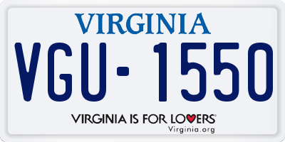 VA license plate VGU1550