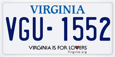 VA license plate VGU1552