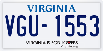 VA license plate VGU1553