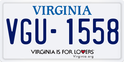 VA license plate VGU1558