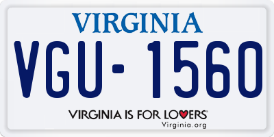 VA license plate VGU1560