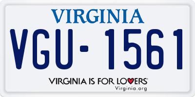 VA license plate VGU1561