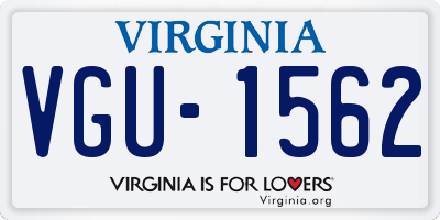 VA license plate VGU1562
