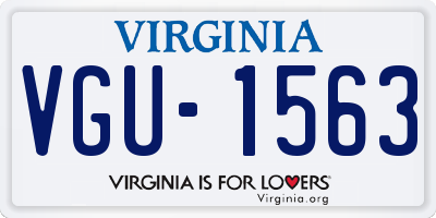 VA license plate VGU1563