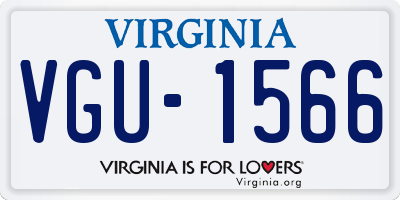 VA license plate VGU1566