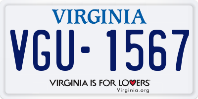 VA license plate VGU1567