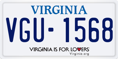 VA license plate VGU1568