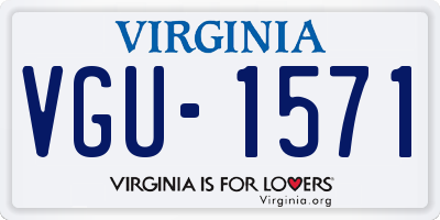 VA license plate VGU1571
