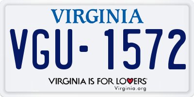 VA license plate VGU1572