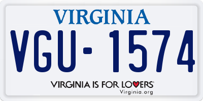 VA license plate VGU1574