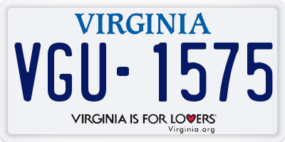 VA license plate VGU1575