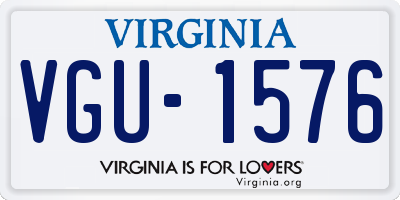VA license plate VGU1576