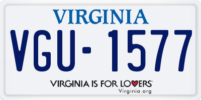 VA license plate VGU1577