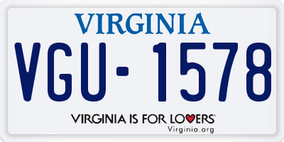 VA license plate VGU1578