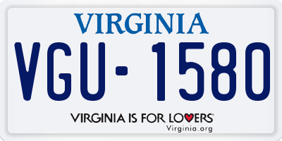 VA license plate VGU1580