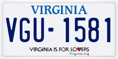 VA license plate VGU1581