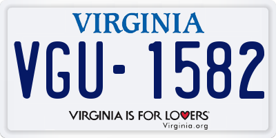 VA license plate VGU1582